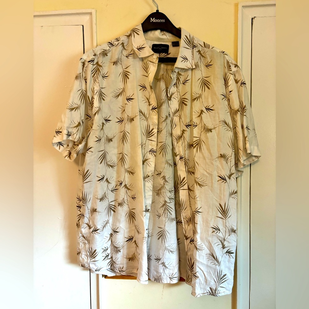 Black & Brown 2xl linen short sleeve shirt